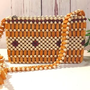Vintage Playboy Club Wooden Beaded Purse 1960's‎ 1970's RARE